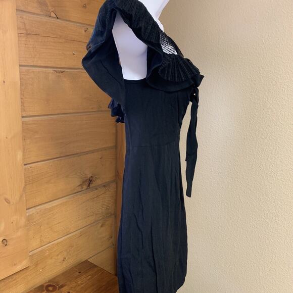 For Love & Lemons Women's Small Black Babydoll short Dress off shoulder tulle - Picture 8 of 12